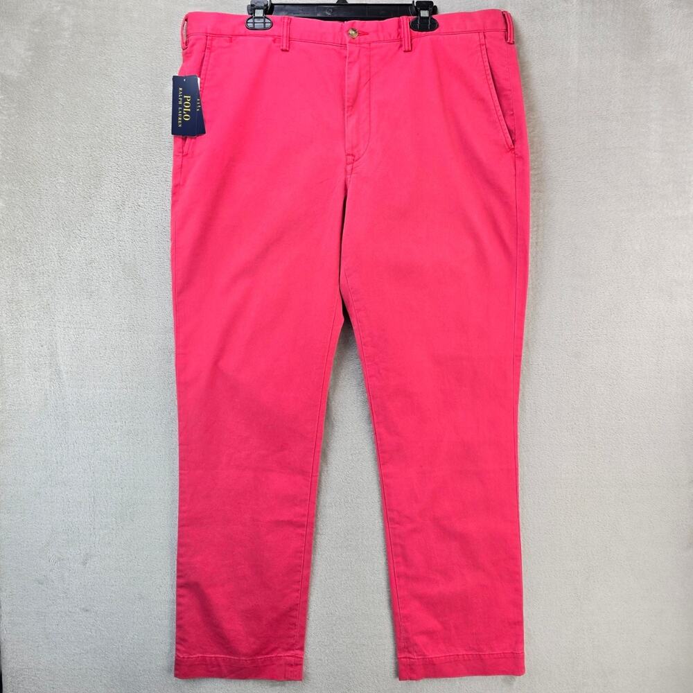 Polo Ralph Lauren Stretch Straight Fit Chino Pants 40x32 Coral Red NWT Cotton